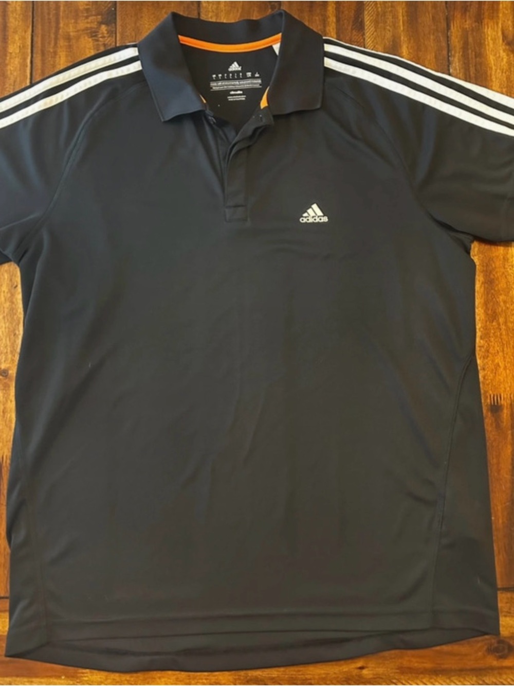 Adidas Golf Men's Black Polo with White Stripes
